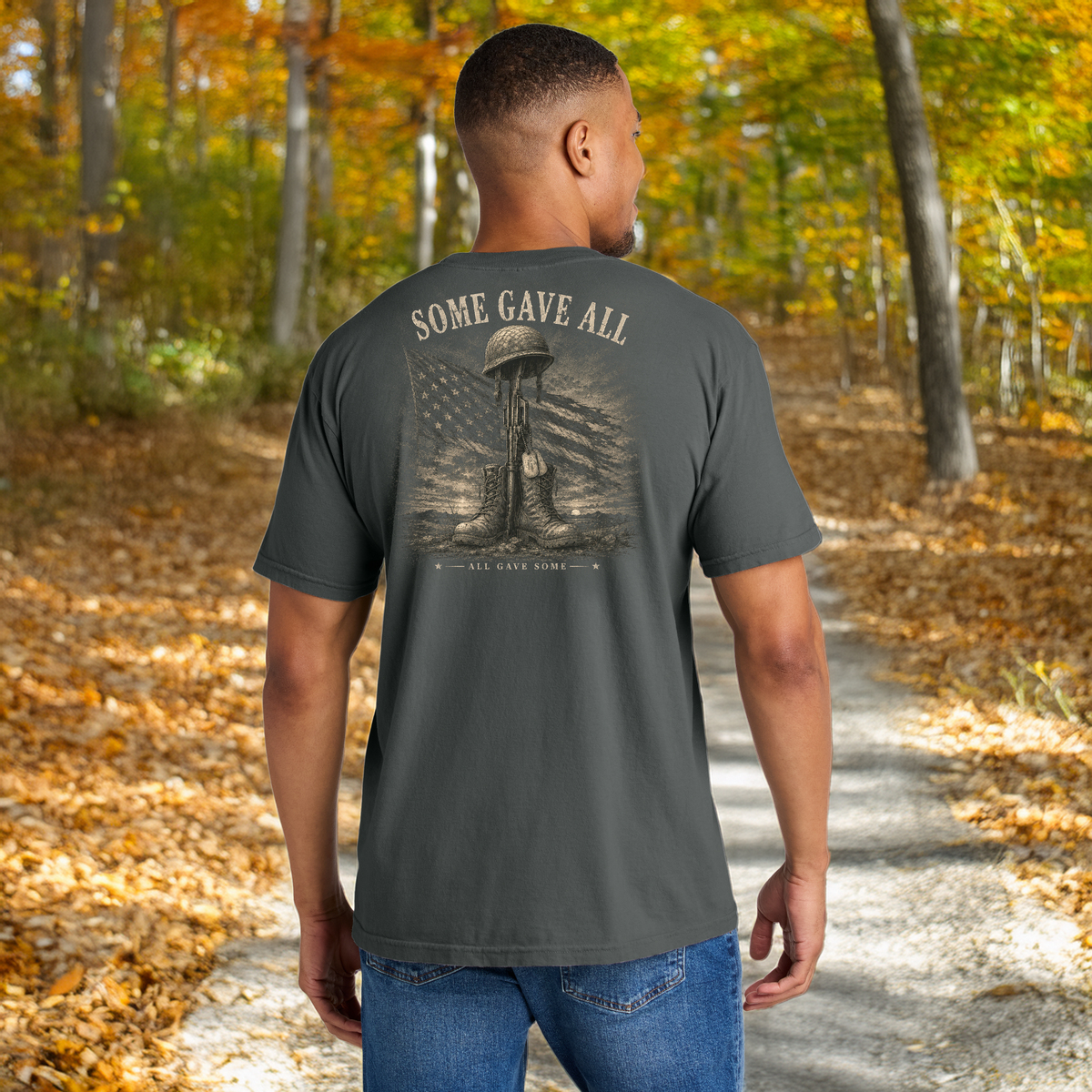 Some Gave All Comfort Colors Patriotic T-Shirt – Military Memorial Graphic Tee by Back Porch Apparel