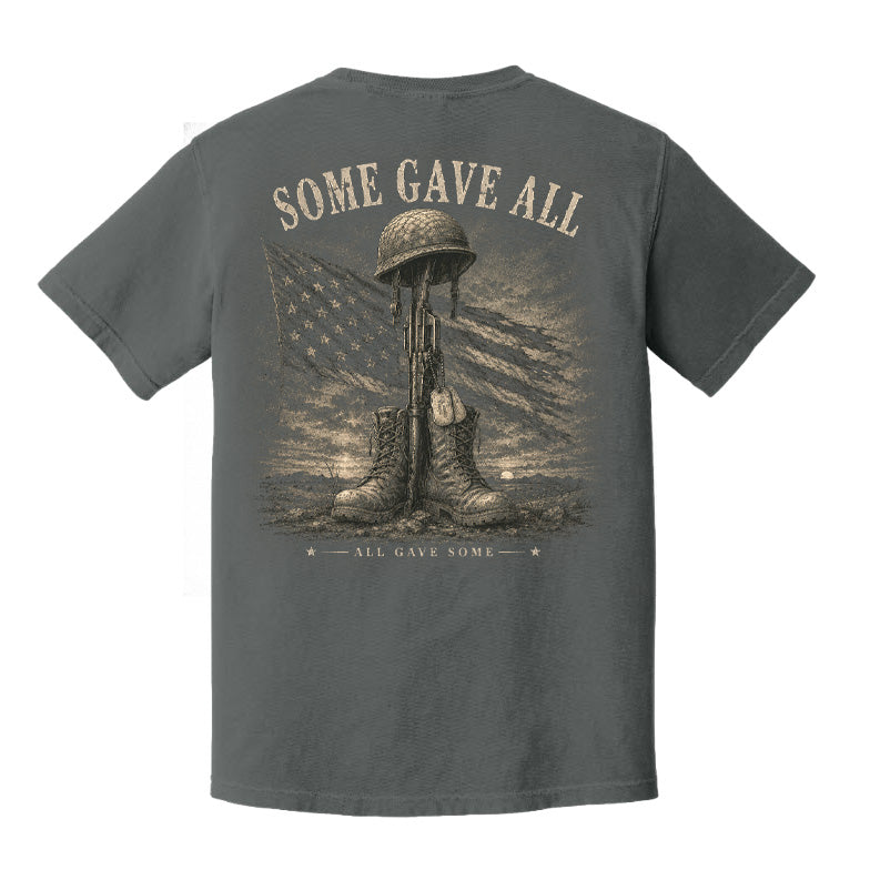 Some Gave All Comfort Colors Patriotic T-Shirt – Military Memorial Graphic Tee by Back Porch Apparel