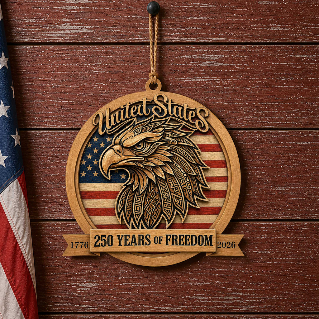 United States 250 Years of Freedom Eagle Wood Door Hanger