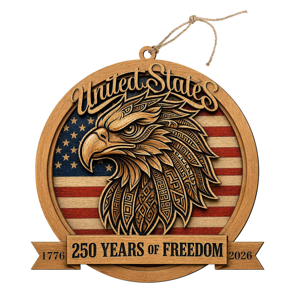 United States 250 Years of Freedom Eagle Wood Door Hanger