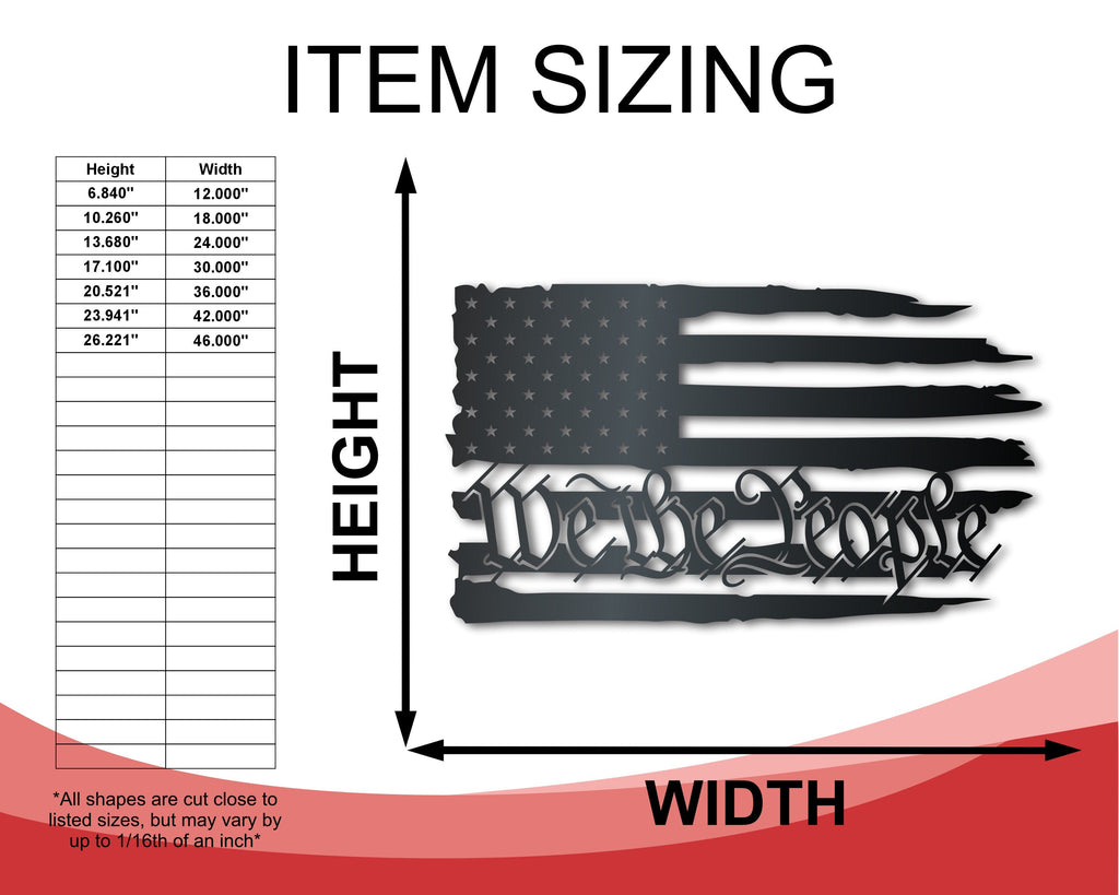 We the People metal flag - Indoor/Outdoor - up to 36"