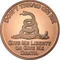 1 oz Copper Round - Don't Tread on Me Rattlesnake