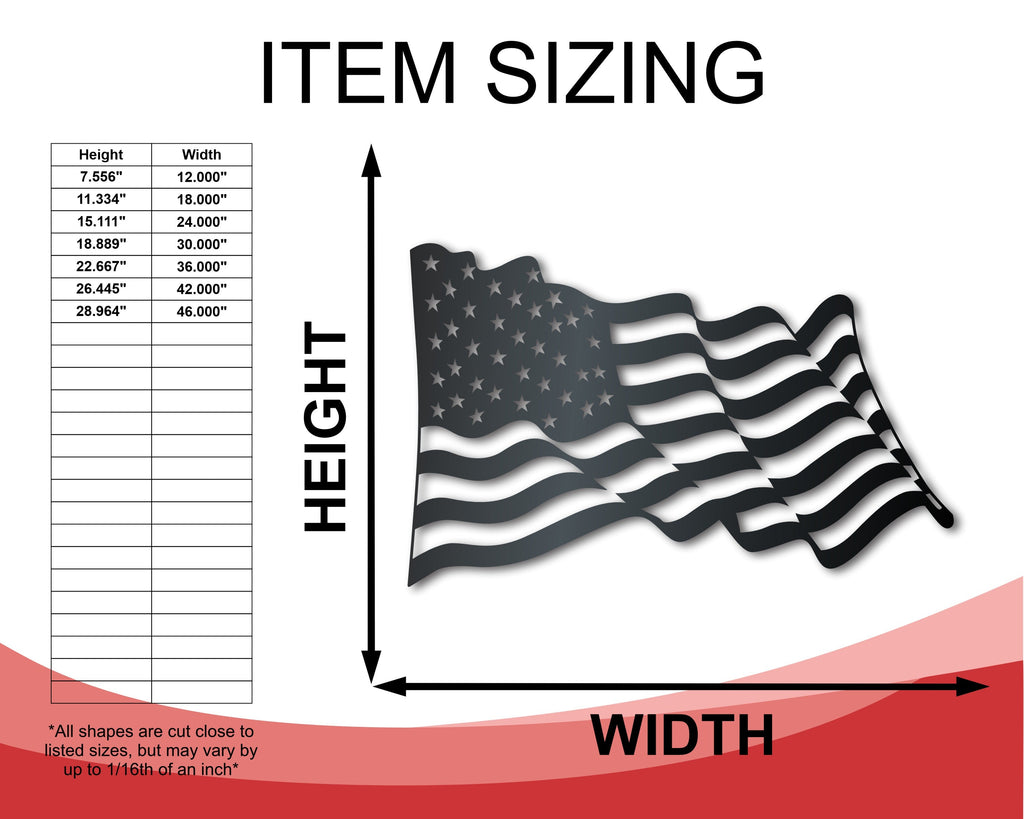 Metal American Flag | Indoor Outdoor | Up to 46" |