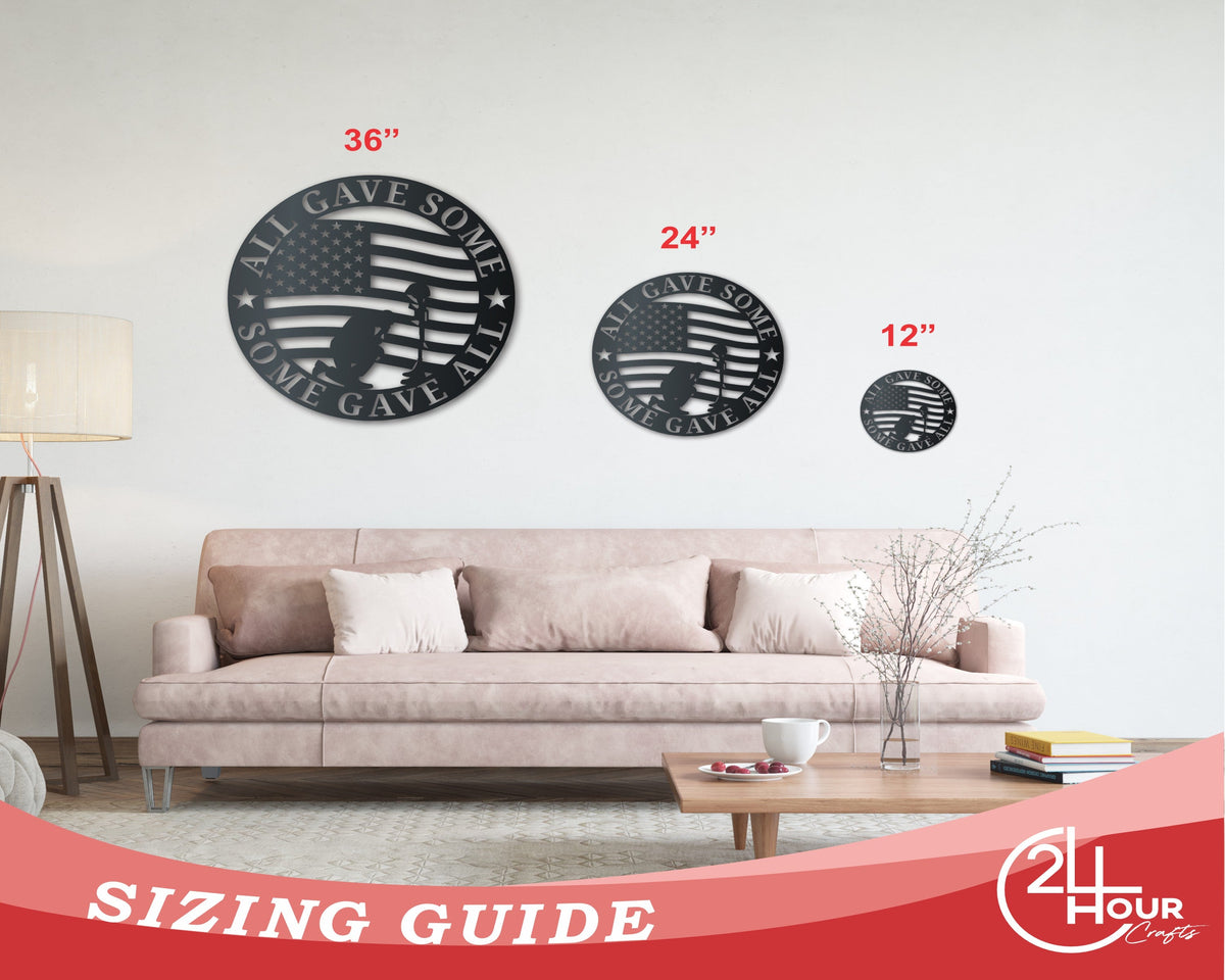 Veteran's Sacrifice Metal Wall Art - Indoor/Outdoor - Up to 36"